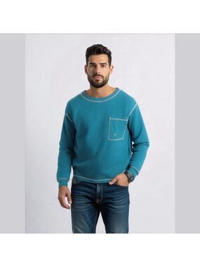Pacsun Long Sleeve Contrasting Stitching Shirt, Mens Small, Blue NWT